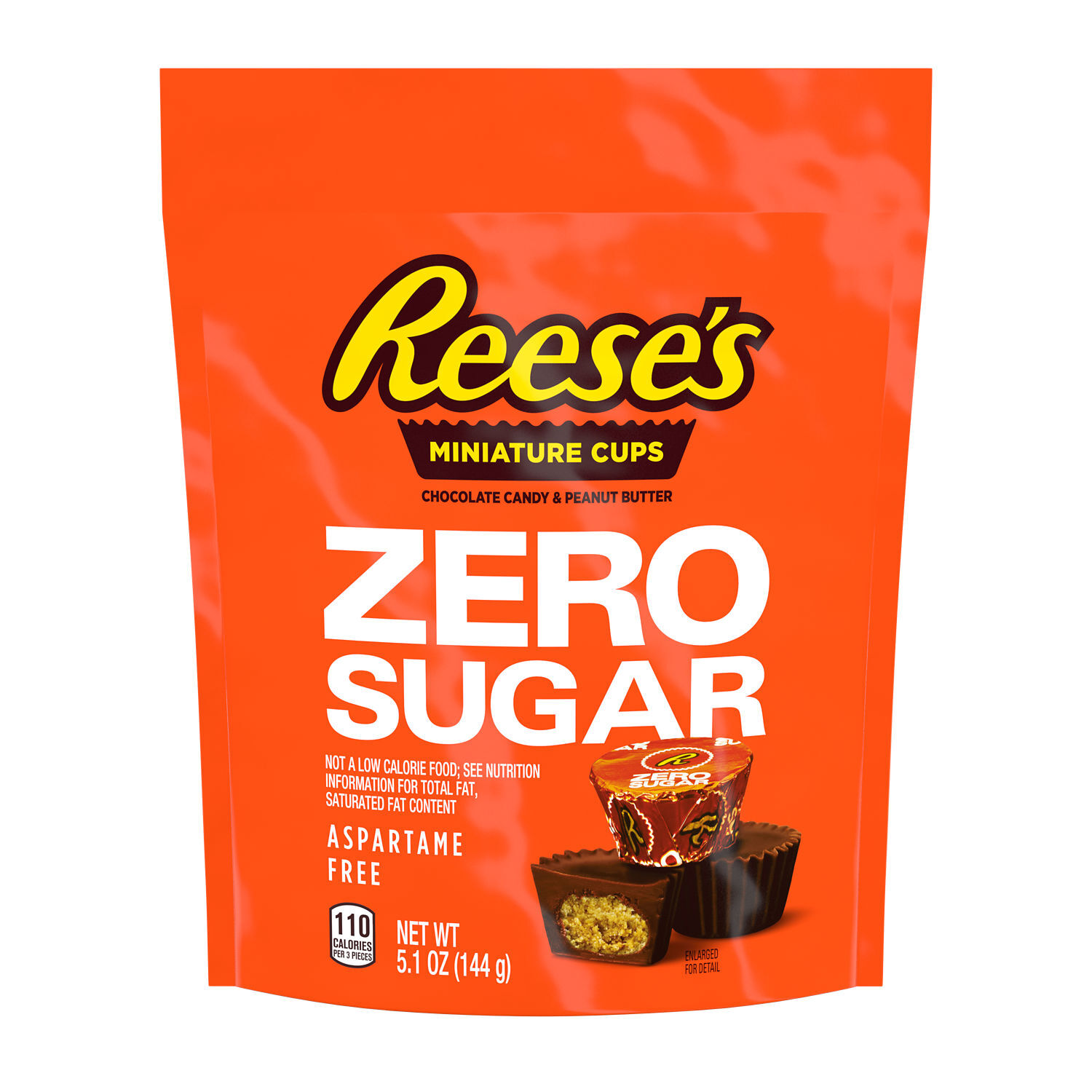 REESE’S Zero Sugar Miniatures Chocolate Peanut Butter Cups Candy Bag, 5.1 oz - THE HERSHEY COMPANY