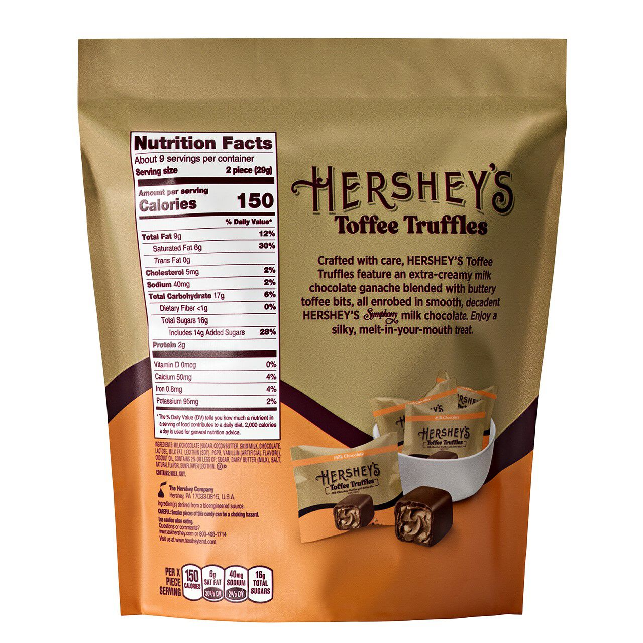 HERSHEY’S Toffee Truffles Candy Bag, 9 oz - THE HERSHEY COMPANY