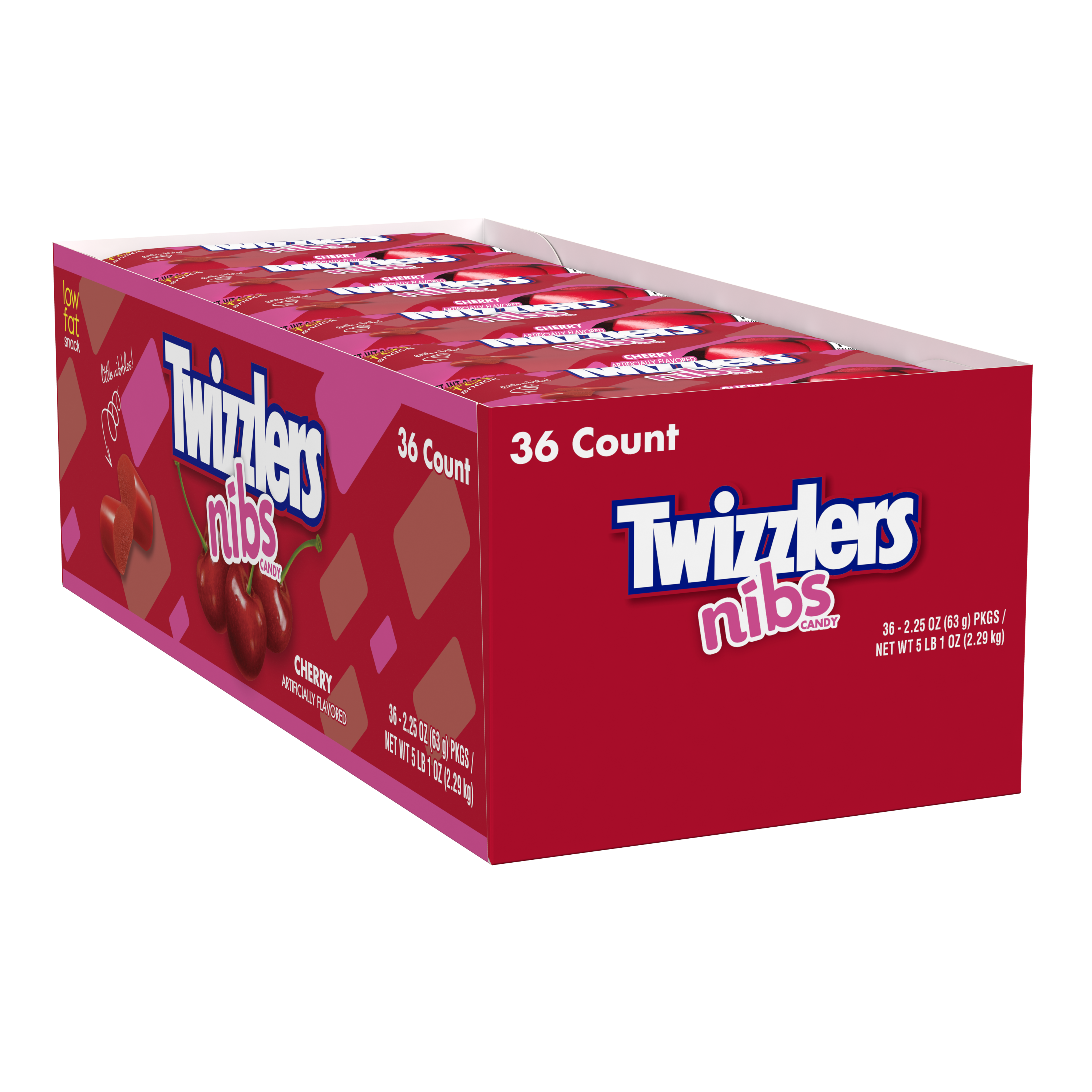 TWIZZLERS NIBS Cherry Flavored Licorice Style Candy Bags, 2.25 oz (36 Count) - THE HERSHEY COMPANY