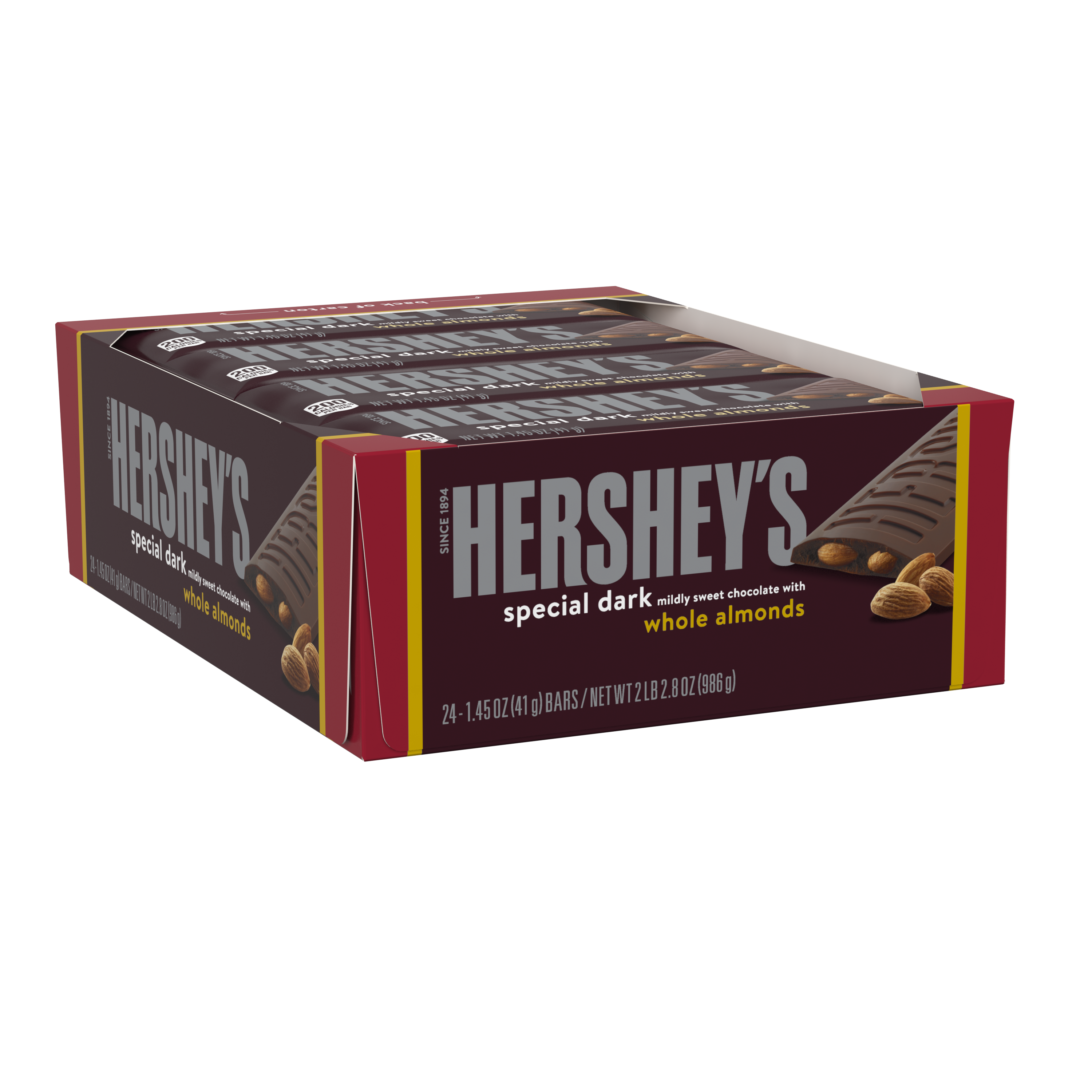 HERSHEY’S Special Dark Chocolate with Whole Almonds Candy Bars, 1.45 oz (24 Count) - THE HERSHEY COMPANY