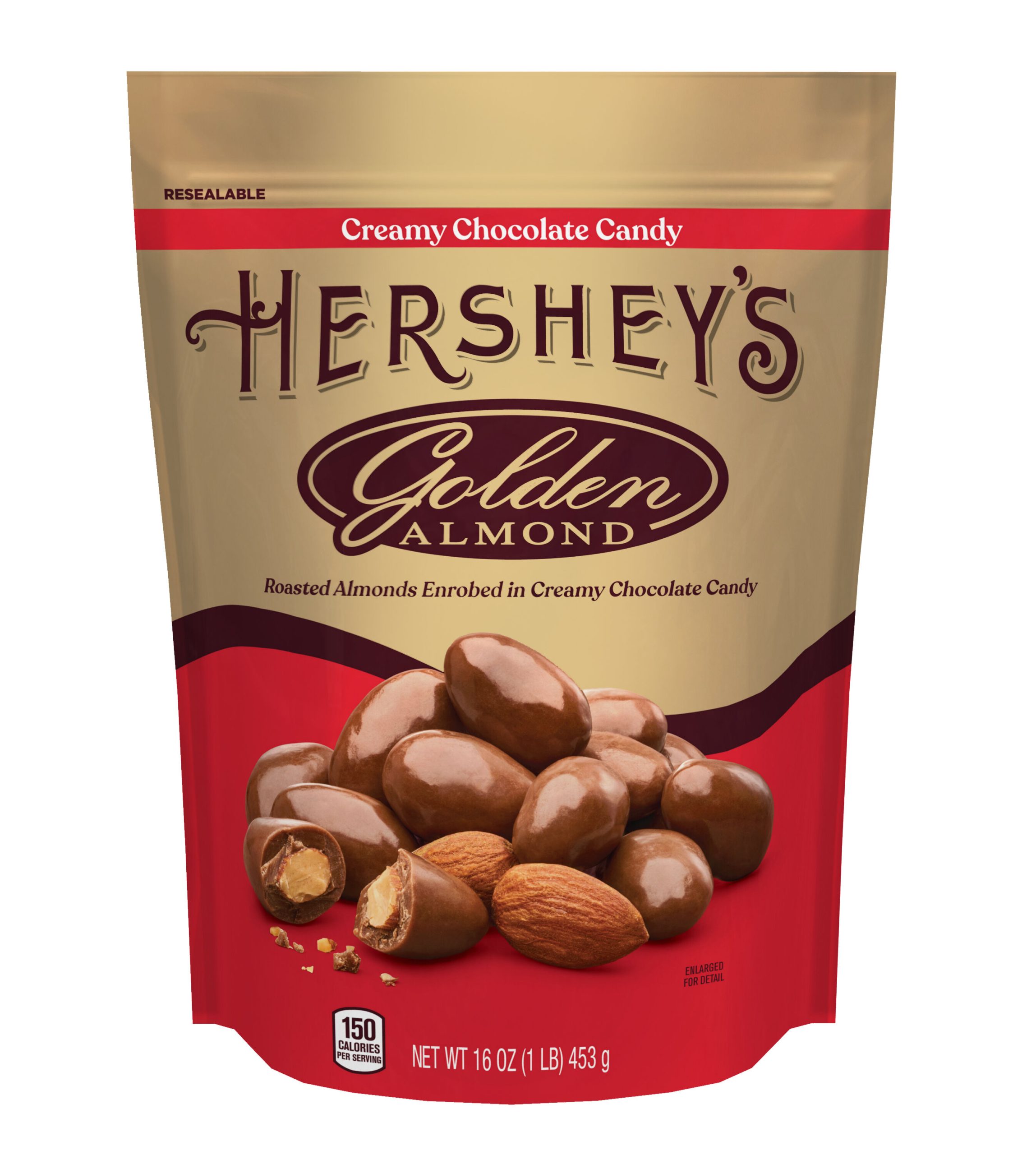 GOLDEN ALMOND Milk Chocolate Covered Almonds 16oz Pouch - THE HERSHEY COMPANY