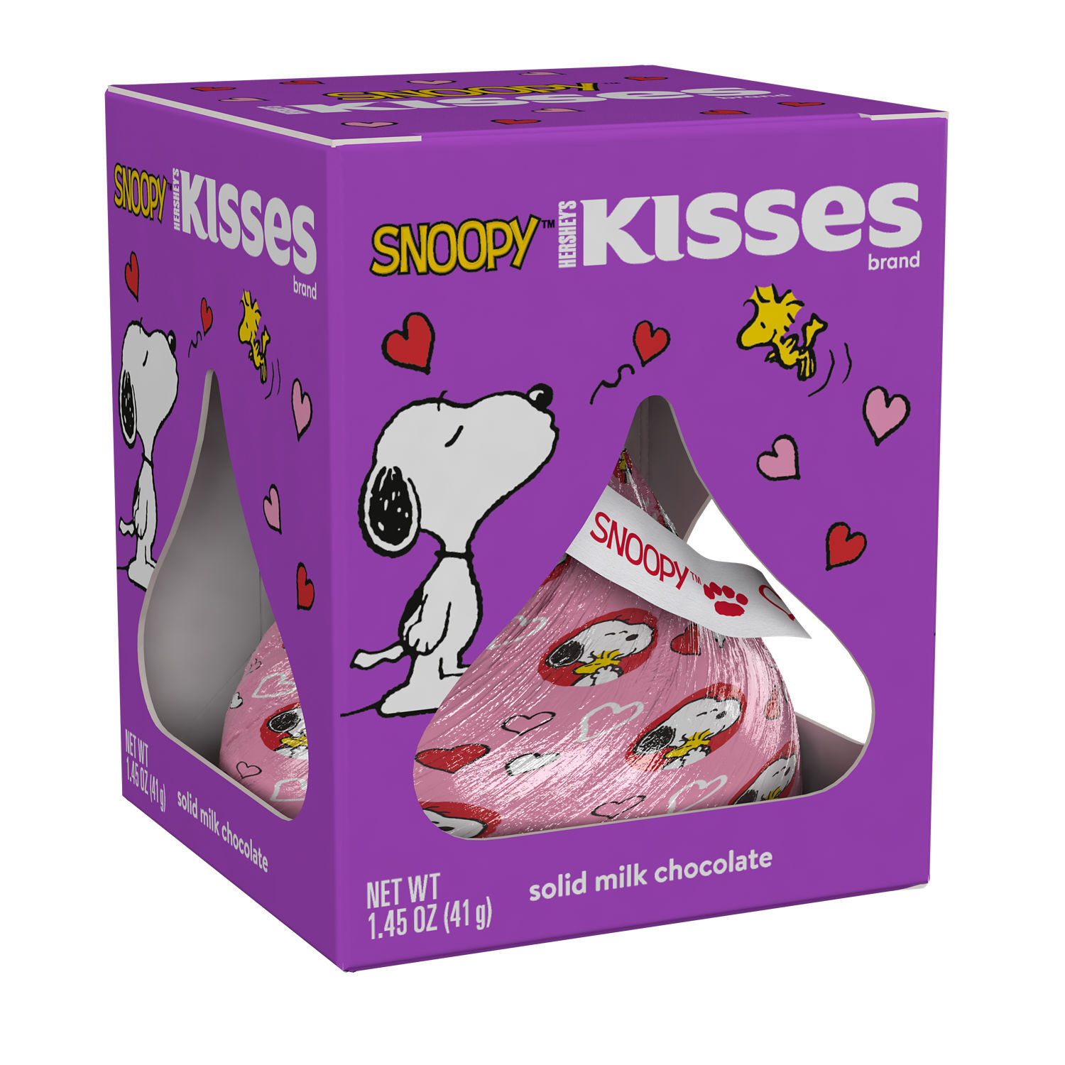 HERSHEY’S KISSES Snoopy™ and Friends Solid Milk Chocolate Valentine’s Candy Gift Boxes, 1.45 oz (6 Count) - THE HERSHEY COMPANY