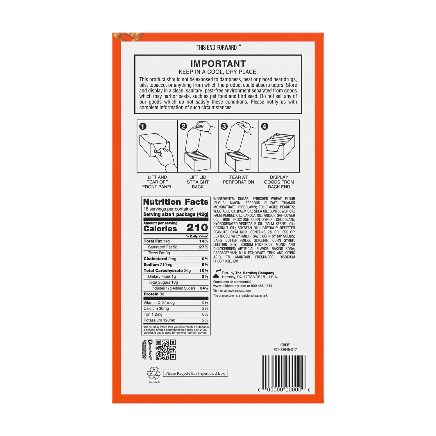 REESE’S TAKE 5 Pretzel, Peanut and Chocolate Candy Bars, 1.5 oz (18 Count) - THE HERSHEY COMPANY