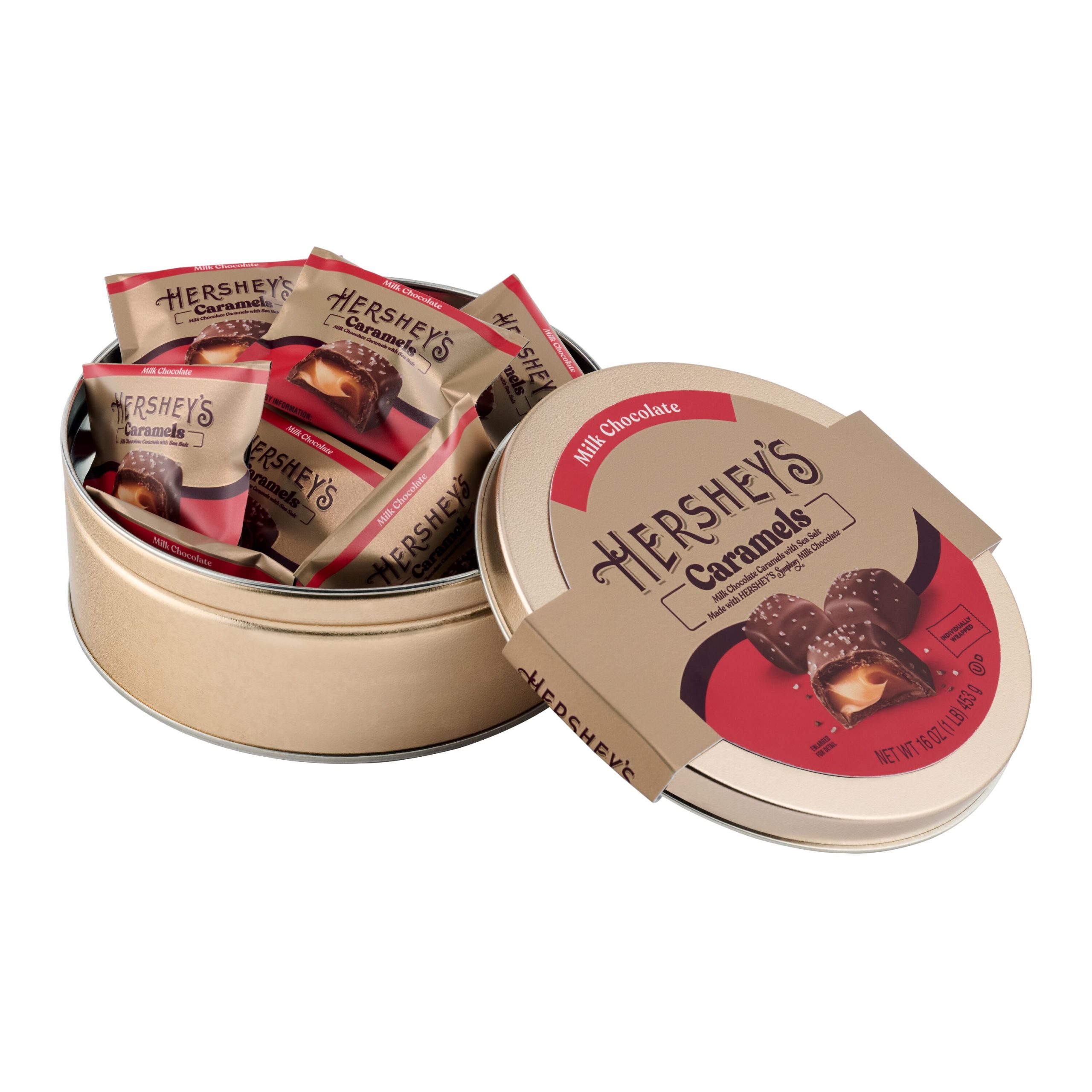 HERSHEY’S Caramels Candy Gift Tin, 1 lb - THE HERSHEY COMPANY